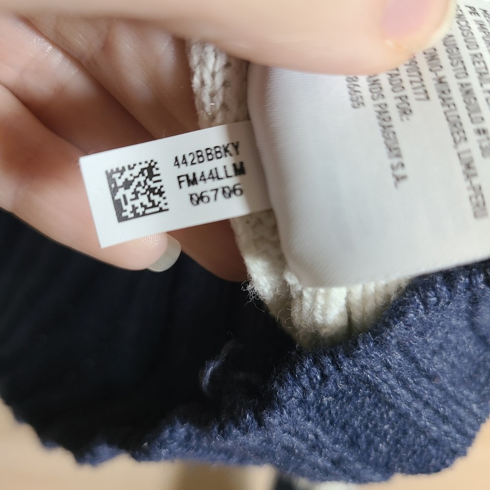 American Eagle Cropped Boxy Cardigan Women XS Blue White Striped Ribbed Knit - Picture 7 of 11